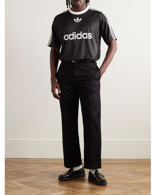 Adidas Originals Black Adicolor Logo-print Striped Jersey T-shirt for men
