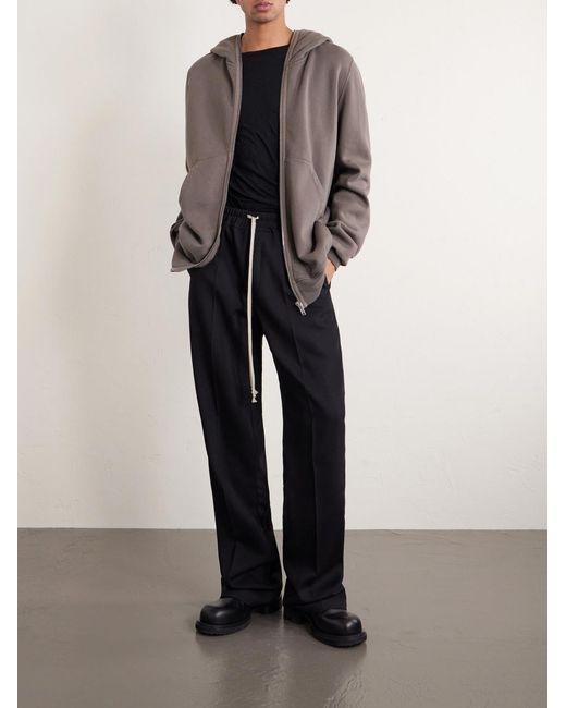 Rick Owens Gray Jumbo Cotton-Jersey Zip-Up Hoodie for men