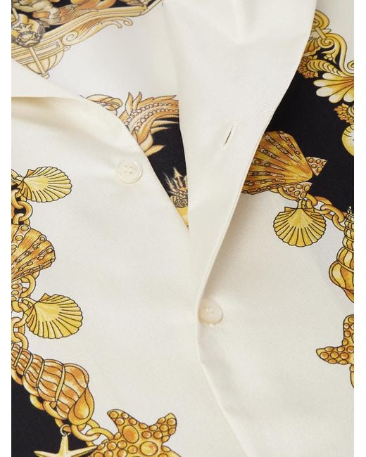 Versace Seidenhemd Coral Theatre in Metallic für Herren