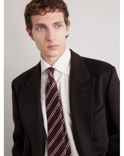 Tom Ford Purple 8Cm Striped Silk-Jacquard Tie for men