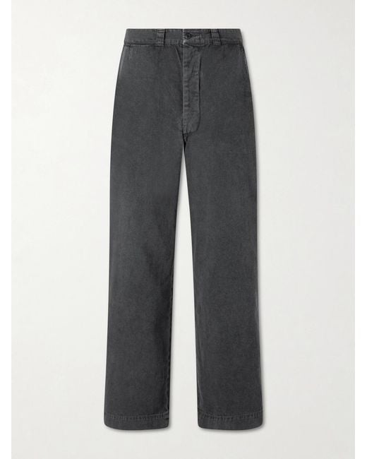 Remi Relief Gray Straight-leg Cotton-twill Trousers for men
