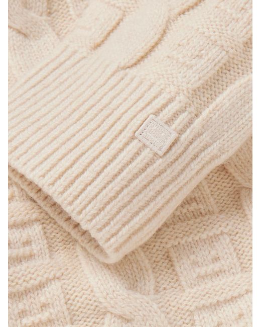 Acne Natural Kelvir Face Cable-knit Wool-blend Sweater for men