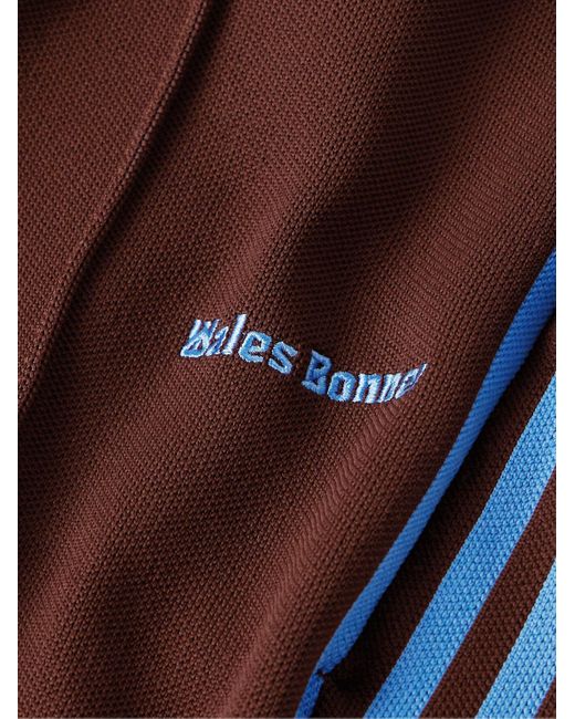 Adidas Originals Wales Bonner Schmal und gerade geschnittene Jogginghose aus recyceltem Strick mit Streifen in Purple für Herren