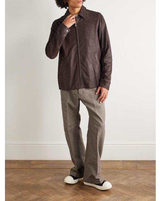 Rick Owens Brown Brad Suede Jacket for men