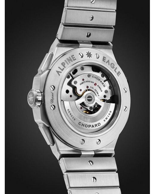 Chopard Black Alpine Eagle Xl Chrono Automatic 44mm Lucent Steel Watch, Ref. No. 298609-3002 for men