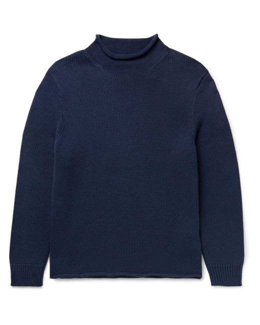 J.Crew Blue Cotton Rollneck Sweater for men