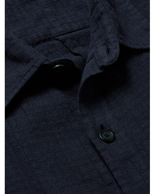 mfpen Blue Principle Cotton-gauze Shirt for men