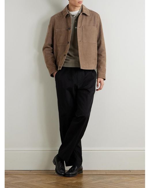 Mr P. Brown Suede Overshirt for men
