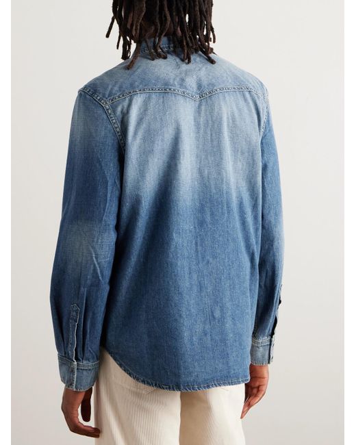 Nili Lotan Blue Travis Denim Shirt for men