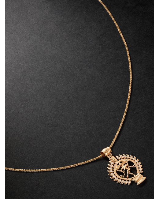 Shamballa Jewels Black Dancing Shiva 18-karat Gold Diamond Pendant Necklace for men