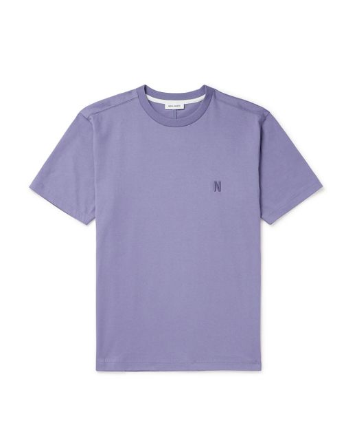Norse Projects Purple Johannes Logo-embroidered Organic Cotton-jersey T-shirt for men