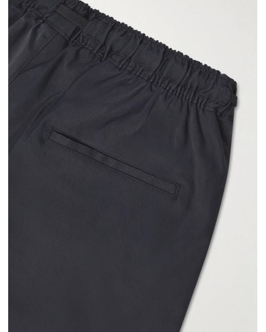 (w)taps Blue Straight-Leg Cropped Coolmax Drawstring Trousers for men