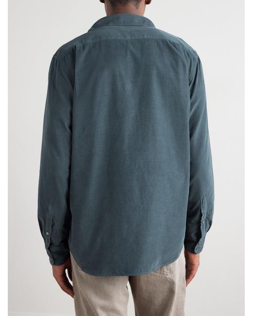 Hartford Blue Paul Cotton-Corduroy Shirt for men
