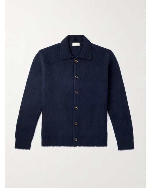 Piacenza 1733 Blue Brushed Virgin Wool Overshirt for men