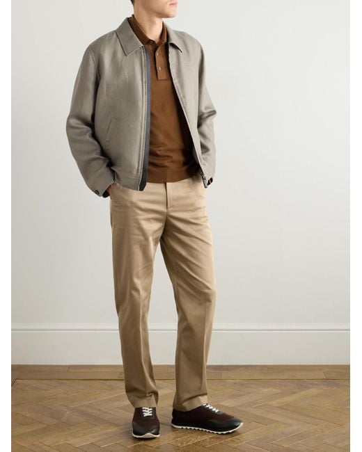 Dunhill Gerade geschnittene Chino aus Twill aus einer Baumwollmischung in Natural für Herren