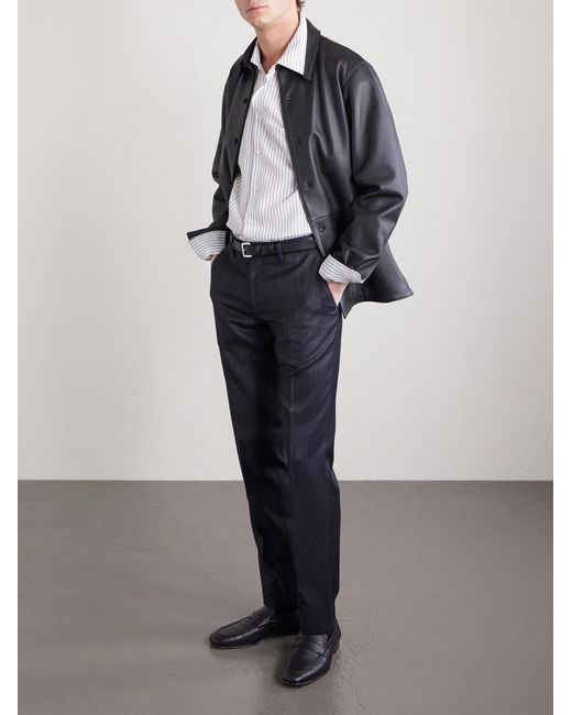 Lardini Blue Tapered Woven Suit Trousers for men