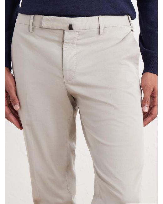 Slowear White Straight-Leg Cotton-Blend Trousers for men