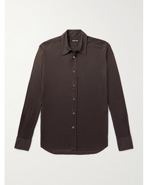 Tom Ford Brown Silk Shirt for men