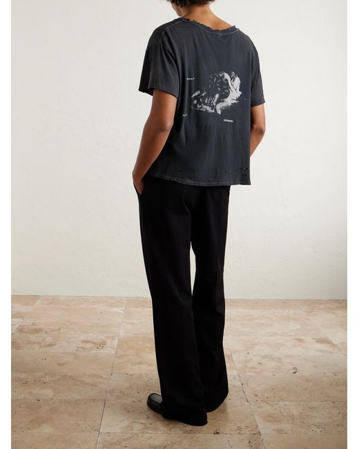 Enfants Riches Deprimes Blue Dans Le Pendaison Cropped Printed Cotton-Jersey T-Shirt for men