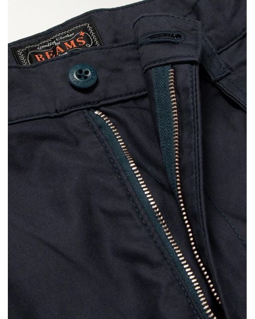 Beams Plus Gerade geschnittene Hose aus Baumwolle mit Falten in Blue für Herren