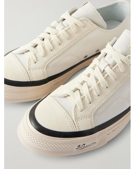 Visvim White Nolan Suede-Trimmed Canvas Sneakers for men
