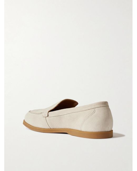 Mr P. White Suede Loafers for men