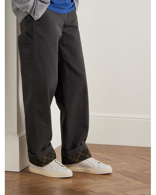 Paul Smith Natural Basso Lux Suede-Trimmed Leather Sneakers for men