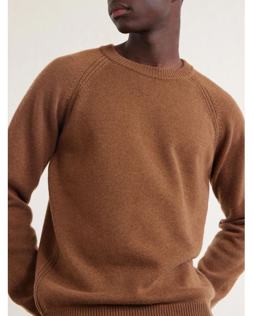 Saint Laurent Brown Cashmere Sweater for men