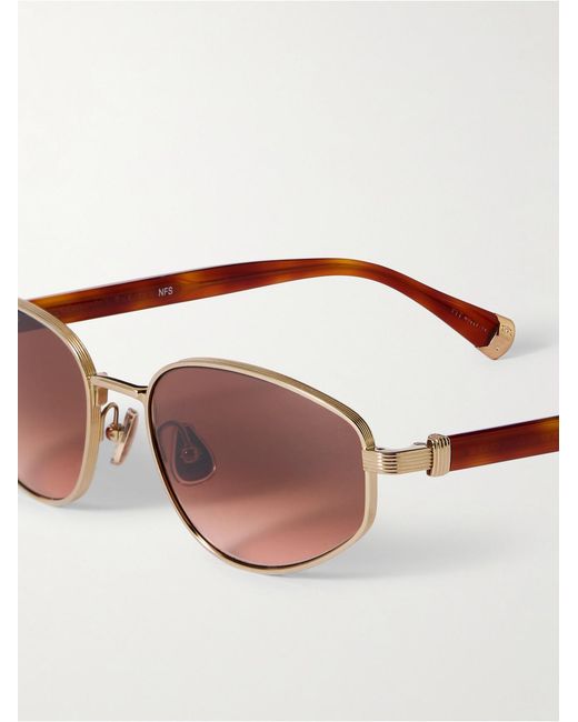 Brunello Cucinelli Multicolor Round-frame Tortoiseshell Acetate And Gold-tone Sunglasses for men