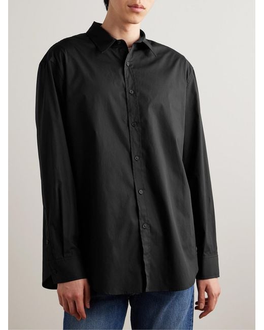 Nili Lotan Black Finn Cotton-Poplin Shirt for men