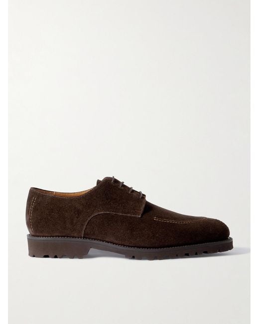 Majordome Brown M32 Split-toe Suede Derby Shoes for men