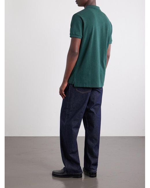 Polo Ralph Lauren Green Logo-Embroidered Cotton-Piqué Polo Shirt for men