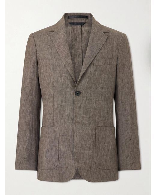 Sunspel Brown Linen Suit Jacket for men