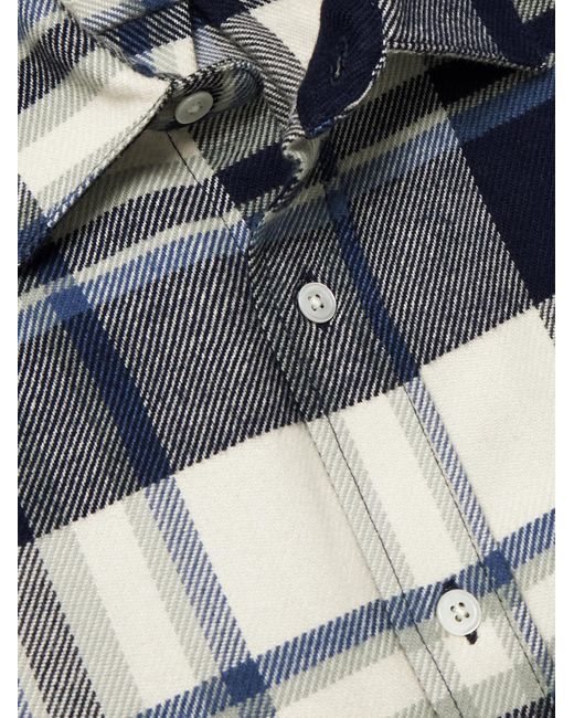 Portuguese Flannel Blue Beck Checked Organic Cotton Shirt for men