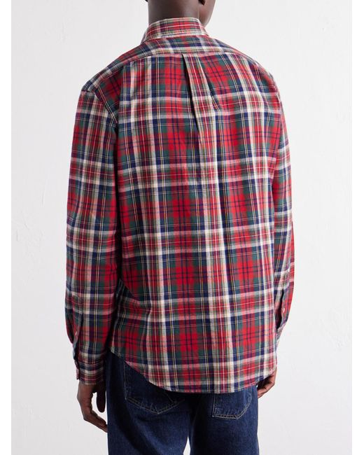 Polo Ralph Lauren Logo-Embroidered Checked Cotton-Oxford Shirt for men