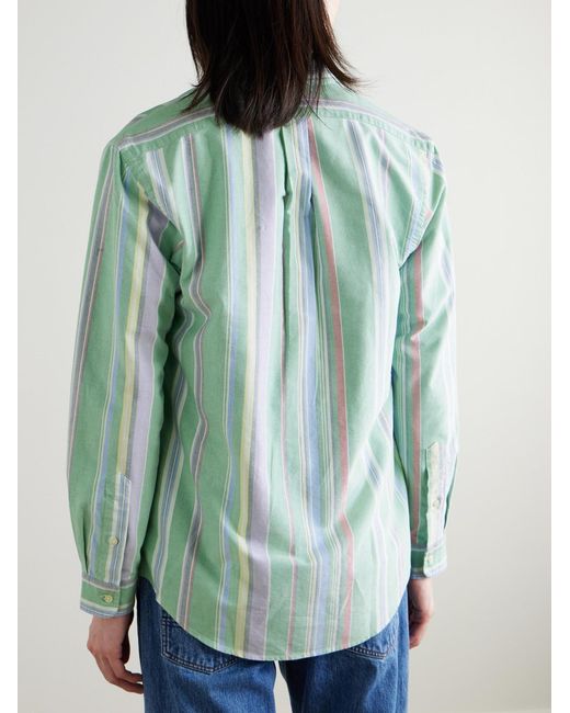Polo Ralph Lauren Blue Button-Down Collar Striped Cotton Oxford Shirt for men
