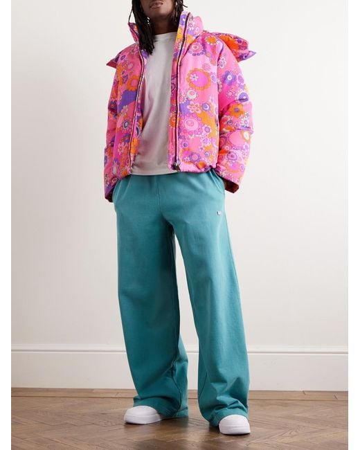 ERL Pink Floral-Print Cotton And Tencel Lyocell-Blend Down Hooded Jacket for men