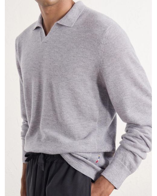 Orlebar Brown Gray Bresson Cashmere Polo Shirt for men