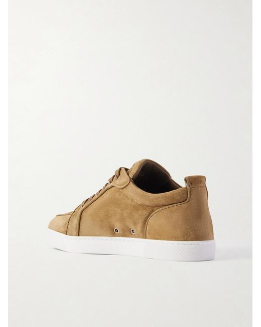 Christian Louboutin Brown Rantulow Orlato Grosgrain-Trimmed Suede Sneakers for men