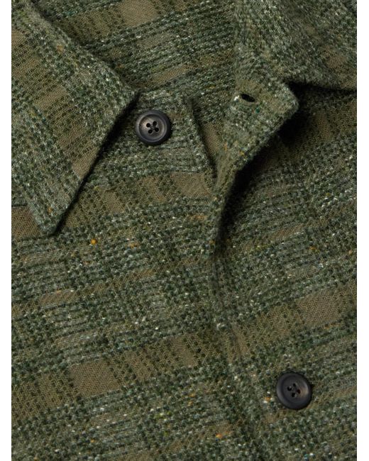 Our Legacy Green Haven Checked Tweed Overshirt for men