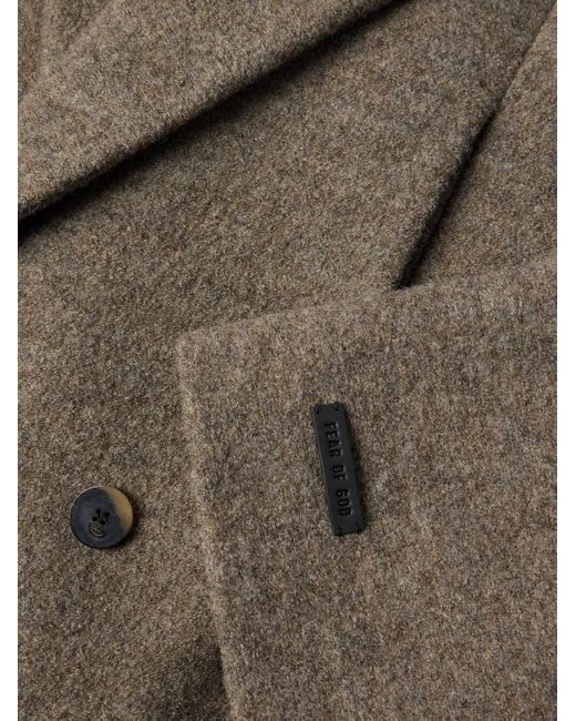 Fear Of God Natural Oversized Double-Breasted Boiled Virgin Wool Coat for men