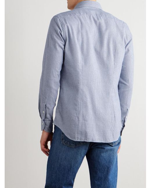 Camicia Slim-Fit di Incotex in Blue da Uomo