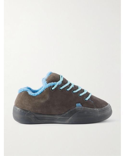 ERL Blue Vamp Skate Plush-Lined Suede Sneakers for men