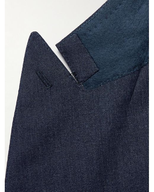 De Petrillo Blue Double-breasted Cashmere-blend Blazer for men