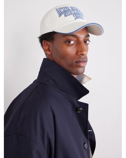 Acne Blue Logo-embroidered Cotton-twill Baseball Cap