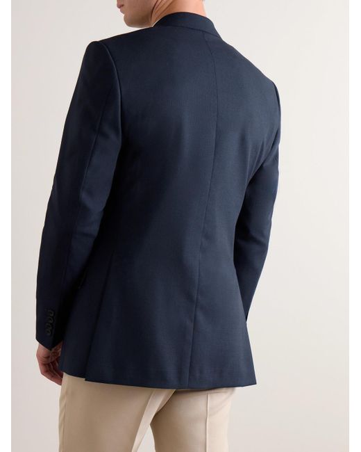 Kingsman Blue Checked Wool Suit Jacket for men