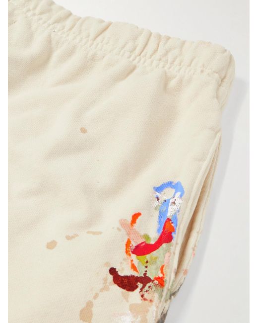 GALLERY DEPT. Natural Tapered Logo-print Paint-splattered Cotton-jersey Sweatpants for men