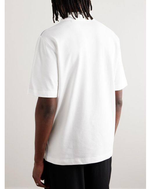 Burberry White Logo-embroidered Cotton-piqué Polo Shirt for men