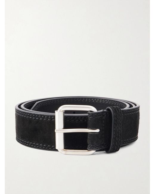 Dries Van Noten Black 4Cm Suede Belt for men