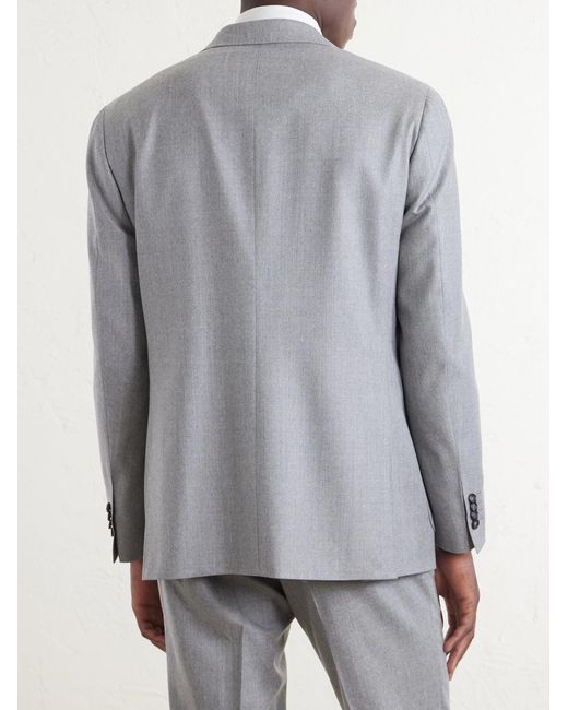 Canali Gray Kei Wool Suit Jacket for men